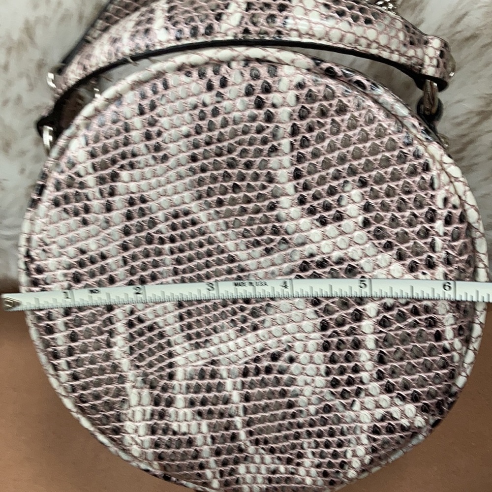 Express Round Python Top Zip Crossbody Bag. - image 7